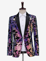 Costumi retrò a maniche lunghe da uomo con paillettes da esibizione da uomo