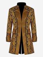 Costumi retrò a maniche lunghe in jacquard vintage giallo per uomo