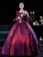 Costumi retrò Abito per donna Costume da Maria Antonietta in stile europeo rosso Ture Costume del XVIII secolo