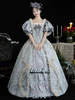Costumi retrò azzurro cielo da donna copricapo in poliestere con volant in jacquard costume retrò di Maria Antonietta abbigliamento vintage