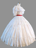 Costumi retrò bianchi Abito da donna con volant di Maria Antonietta Maniche corte Scollo tondo Set vintage Abito da ballo per feste
