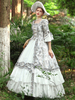 Costumi retrò bianchi Abito da donna in poliestere con volant Marie Antoinette Costume Royal Party Prom Dress