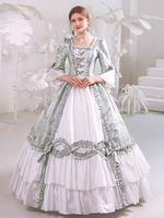 Costumi retrò bianchi Costume da Marie Antoinette in poliestere da donna Costume gotico del XVIII secolo
