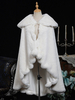 Costumi retrò bianchi Pompon Mantello in poliestere Costume retrò da donna Maria Antonietta Costume del XVIII secolo