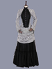Costumi retrò bianchi Ruffles Costume da Maria Antonietta Costume a righe in poliestere Abito tunica retrò da donna Costume del XVIII secolo