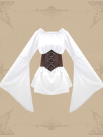 Costumi retrò bianchi Top in poliestere da donna Abito da ballo per feste in costume retrò di Maria Antonietta