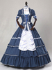 Costumi retrò blu scuro scuro Abito girocollo in poliestere con fiocchi con lacci da donna Costume retrò di Maria Antonietta Abbigliamento vintage