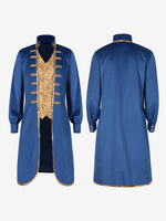 Costumi retrò blu vintage in poliestere a maniche lunghe per uomo