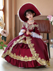 Costumi retrò bordeaux abito con volant abito da ballo costumi vittoriani rococò