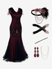 Costumi retrò bordeaux Costume da Maria Antonietta da donna con frange e paillettes in poliestere accessorio per abiti abito da ballo retrò