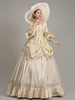 Costumi retrò champagne Abito da donna con cappello a tunica in poliestere con volant in pizzo Costume da Marie Antoinette in stile europeo Abbigliamento vintage