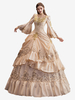 Costumi retrò champagne Costume da donna con volant di Maria Antonietta Abito in poliestere Costume rinascimentale del XVIII secolo