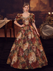 Costumi retrò marrone caffè Abito in poliestere da donna Costume di Maria Antonietta Costume in stile europeo del XVIII secolo