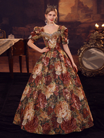Costumi retrò marrone caffè Abito in poliestere da donna Costume di Maria Antonietta Costume in stile europeo del XVIII secolo