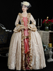 Costumi retrò marrone chiaro con volant copricapo in poliestere costume retrò da donna in stile Maria Antonietta abbigliamento vintage