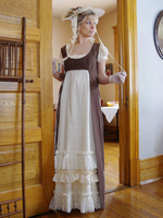 Costumi retrò marrone scuro Costume da donna con volant in pizzo di poliestere Maria Antonietta Gilet Abbigliamento vintage occidentale