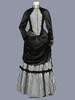 Costumi retrò neri Abito a righe in poliestere con volant Abito vintage da donna con tunica retrò Maria Antonietta