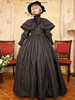 Costumi retrò neri Abito in poliestere di pizzo Costume Marie Antoinette da donna Abito da ballo in maschera con tunica retrò