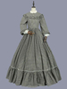 Costumi retrò neri Costume da Maria Antonietta con volant Abito scozzese in poliestere Abito da ballo in maschera con tunica retrò da donna