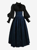 Costumi retrò neri Costume da Maria Antonietta da donna con volant in poliestere con gonna e top costume reale del XVIII secolo