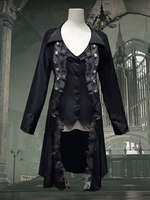 Costumi retrò neri Costume da uomo di Maria Antonietta Bottoni in pizzo Soprabito in poliestere Costume retrò del XVIII secolo