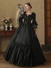 Costumi retrò neri da donna abito in poliestere con volant costume da Maria Antonietta in stile britannico abbigliamento vintage