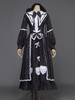 Costumi retrò neri Fiocchi Costume Maria Antonietta Cappello in jacquard di poliestere Set retrò da donna Costume del XVIII secolo