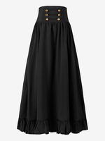 Costumi retrò neri Gonna in poliestere con lacci Gonna costume da Maria Antonietta retrò da donna Costume del XVIII secolo