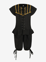 Costumi retrò per uomo a maniche corte in poliestere retrò vintage nero