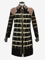 Costumi retrò per uomo a maniche lunghe in poliestere elegante vintage nero