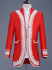 Costumi retrò per uomo a maniche lunghe in poliestere elegante vintage rosso