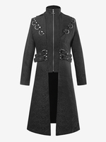 Costumi retrò per uomo a maniche lunghe in poliestere retrò vintage nero