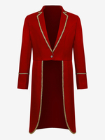 Costumi retrò per uomo a maniche lunghe in poliestere retrò vintage rosso