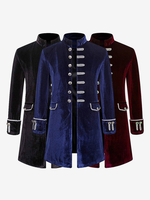 Costumi retrò per uomo a maniche lunghe jacquard in poliestere vintage rosso vintage