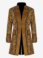 Costumi retrò per uomo in fibra di poliestere poliestere a maniche lunghe jacquard western vintage giallo