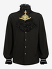Costumi retrò per uomo in fibra di poliestere poliestere a maniche lunghe retrò vintage nero