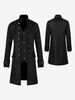 Costumi retrò per uomo in fibra di poliestere poliestere a maniche lunghe vintage jacquard vintage nero