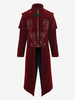 Costumi retrò per uomo in fibra di poliestere poliestere maniche lunghe retrò vintage rosso