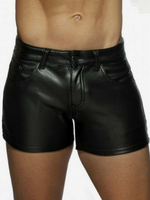 Costumi retrò per uomo in pelle PU retrò skinny vintage neri