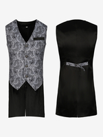 Costumi retrò per uomo in poliestere senza maniche jacquard vintage nero vintage