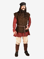 Costumi retrò per uomo in poliestere senza maniche retrò vintage marrone scuro