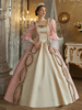 Costumi retrò rosa Abito in poliestere jacquard da donna Costume retrò di Maria Antonietta Abbigliamento vintage