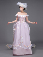 Costumi retrò rosa chiaro Fiori Cappello in poliestere Costume occidentale da donna Maria Antonietta Abbigliamento vintage