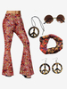 Costumi retrò rosa Pantaloni da donna in poliestere con stampa floreale Accessorio Costume retrò di Maria Antonietta Abbigliamento vintage