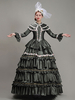 Costumi retrò verde scuro Abito a tunica in poliestere con fiori di pizzo da donna Copricapo Marie Antoinette Costume Abito da ballo vintage per feste