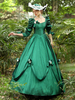 Costumi retrò verdi Abito in poliestere Costume da donna in stile europeo Maria Antonietta Costume del XVIII secolo