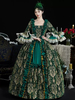 Costumi retrò verdi Costume da donna Maria Antonietta Abito in poliestere con volant in pizzo Copricapo Costume retrò del XVIII secolo