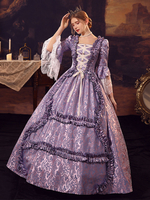 Costumi retrò viola Abito in poliestere Costume da donna retrò Marie Antoinette Costume del XVIII secolo