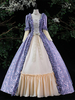Costumi retrò viola Costume da Maria Antonietta con volant da donna Abito in poliestere Costume stile ROCOCO del XVIII secolo