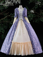 Costumi retrò viola Costume da Maria Antonietta con volant da donna Abito in poliestere Costume stile ROCOCO del XVIII secolo